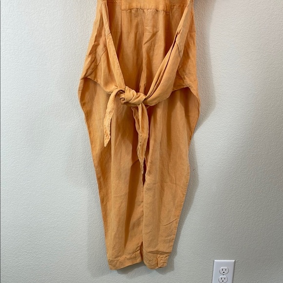 Free People Linen Blend Orange Jumpsuit XS - Picture 10 of 14